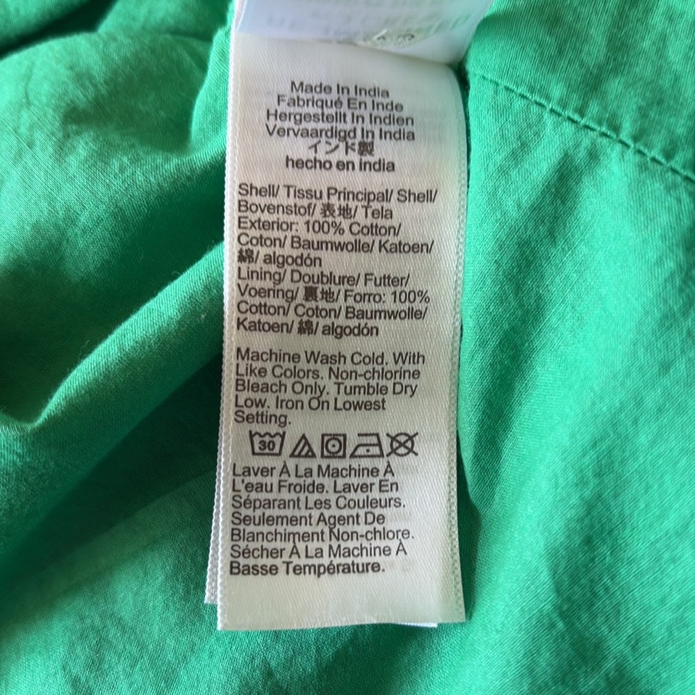 J. Crew Factory Printed Cotton Mini Shirtdress Sundress Women’s 0 Green BF854 - Picture 8 of 8